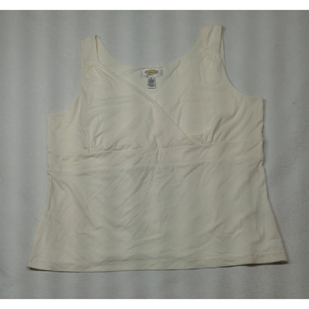 Talbots creamy white wrap top size L